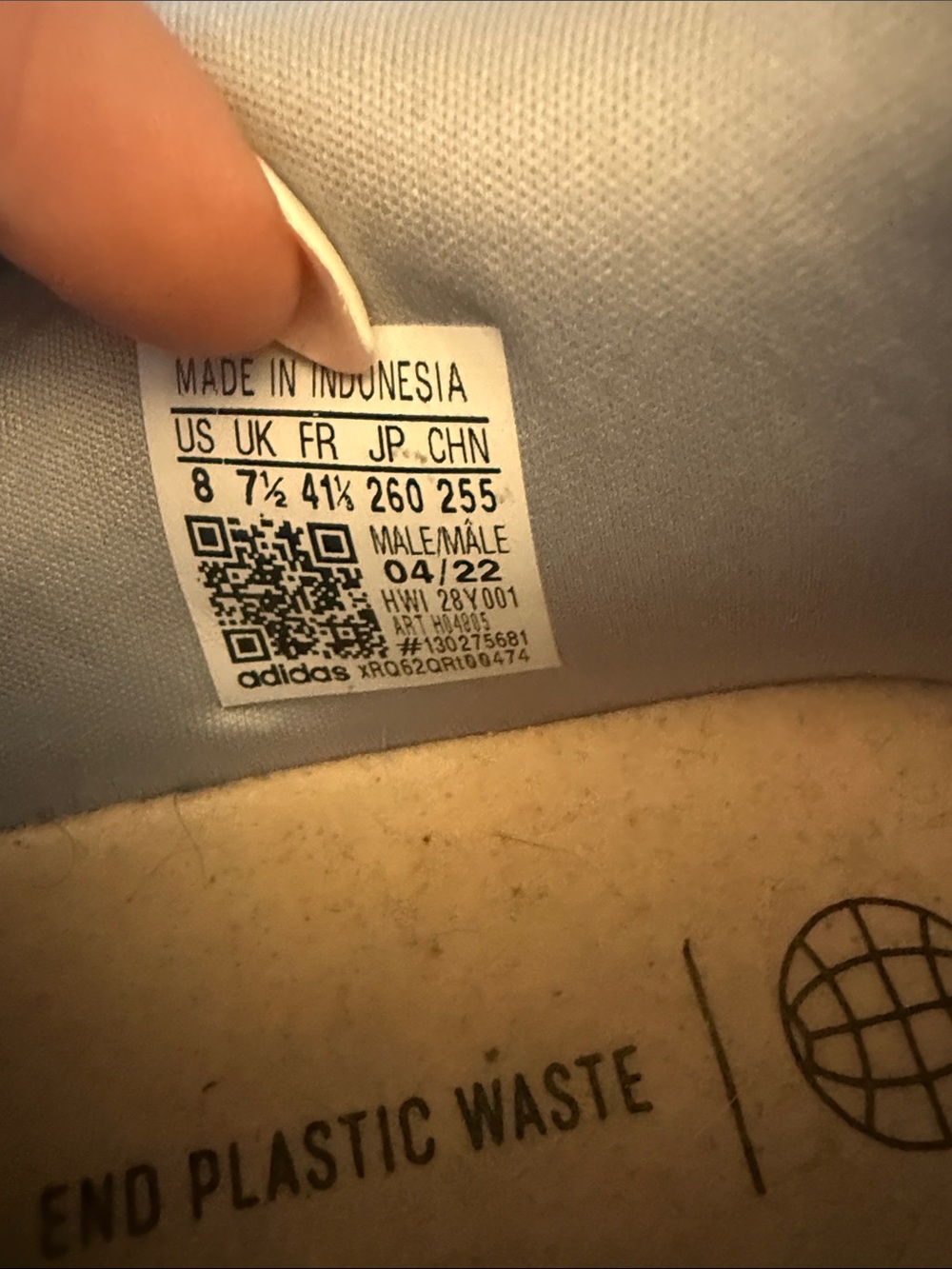 adidas Mens Slip-On Sneakers in Light Gray with Branded Strap - Picture 5 of 6